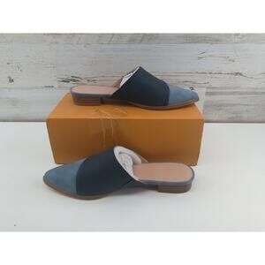 FISACE Womens 6.5 Backless Slip On Pointed Toe Flat Sandals Low Heel Dress Loafe